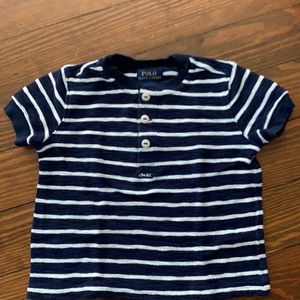 POLO Ralph Lauren Navy & White Striped Henley